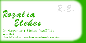 rozalia elekes business card